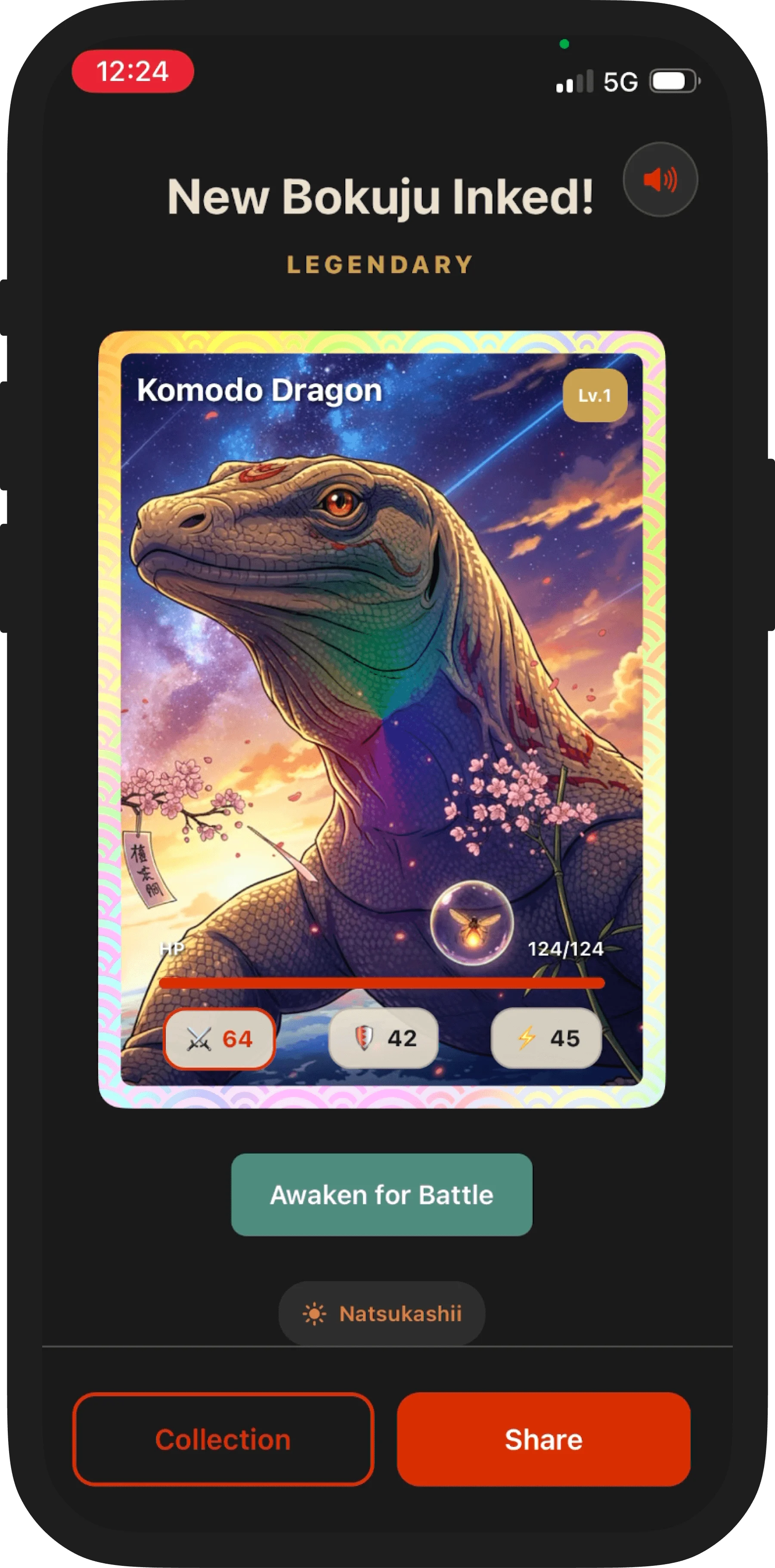 Admire your new Bokuju card