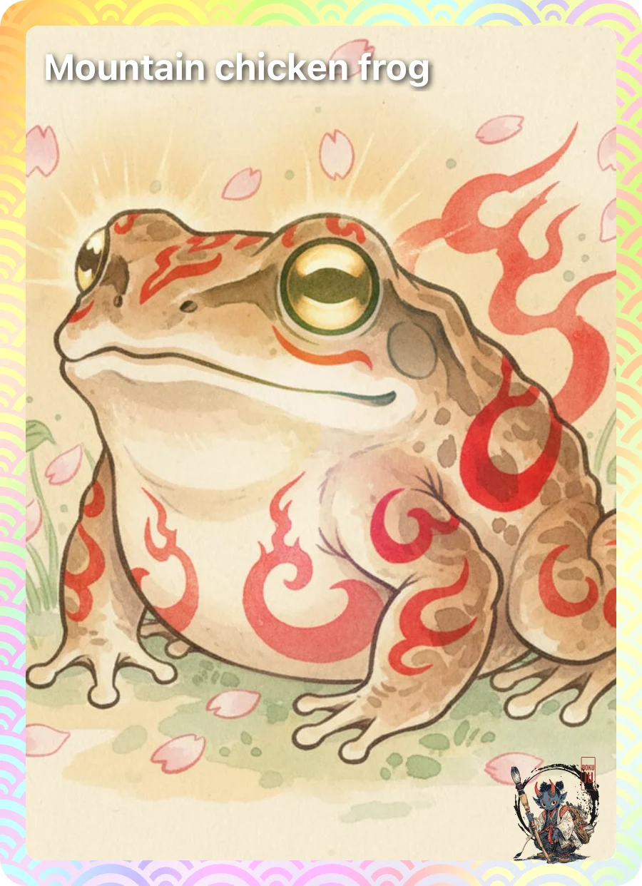 Mountain chicken frog card alternate