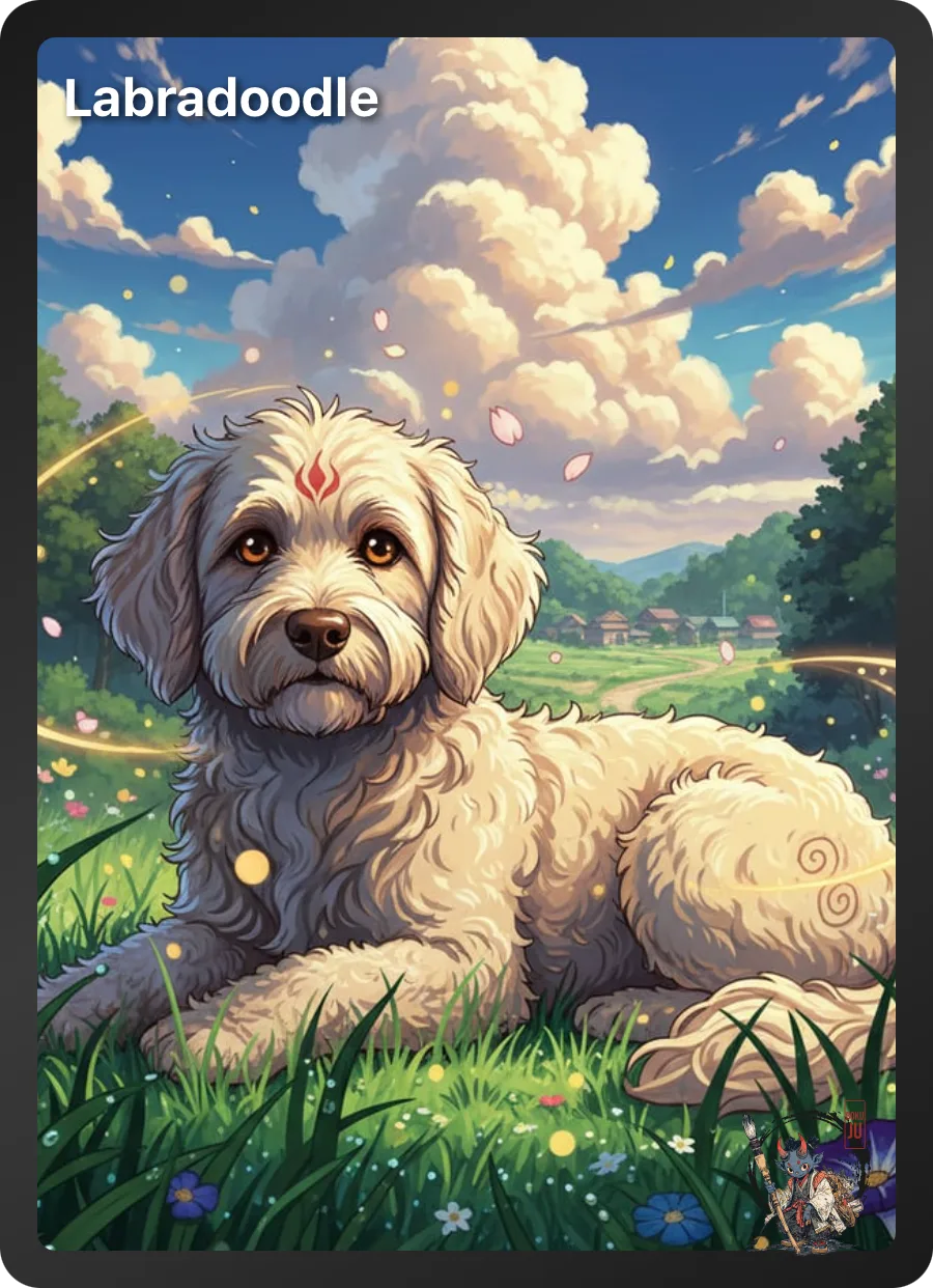 Labradoodle Bokuju card