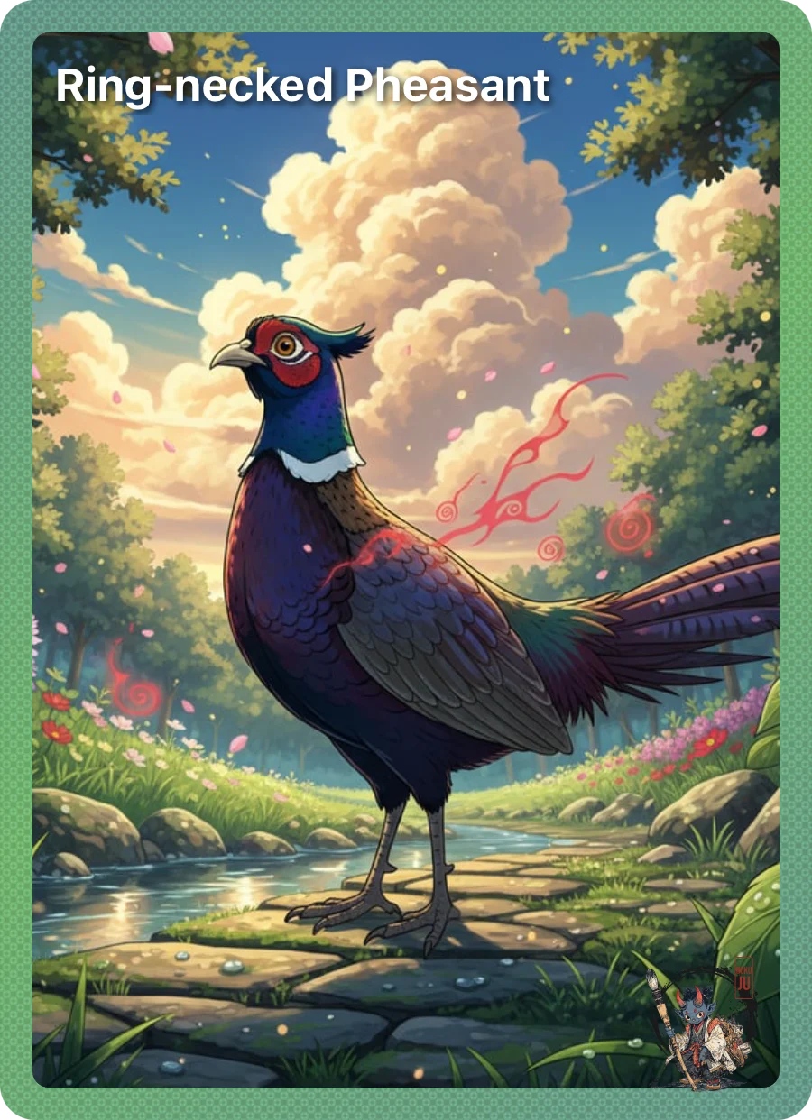 Ring-necked pheasant Bokuju card